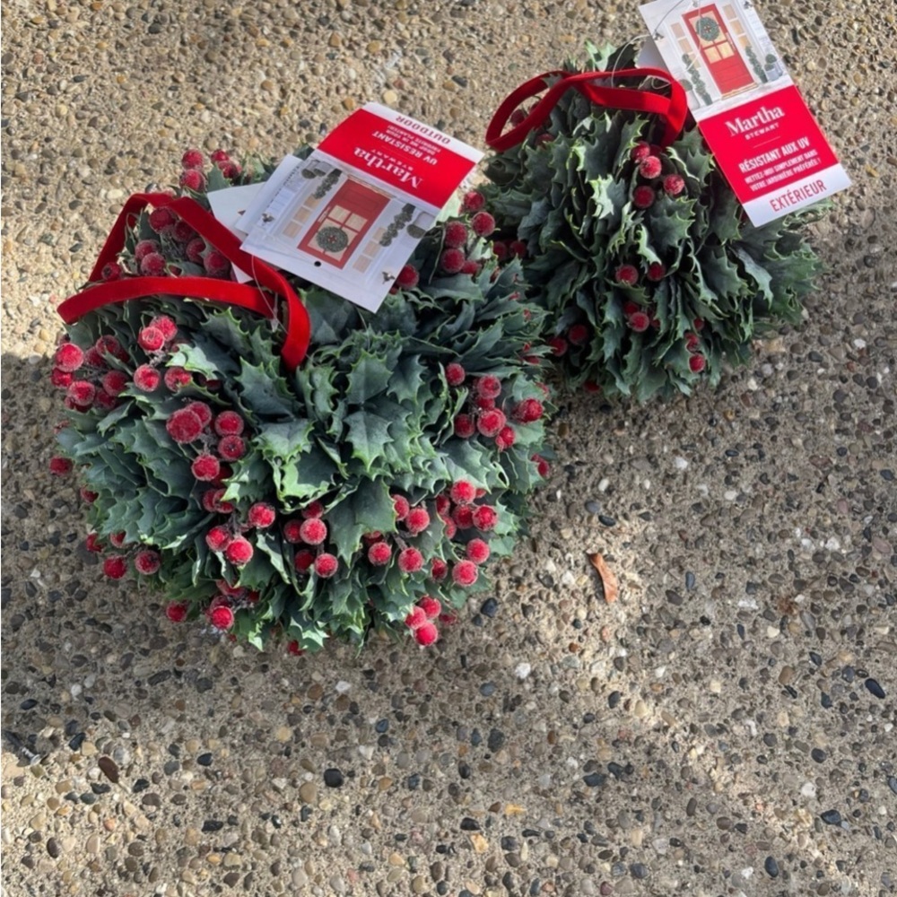 Martha Stewart Festive Red and Green Holiday Wreaths